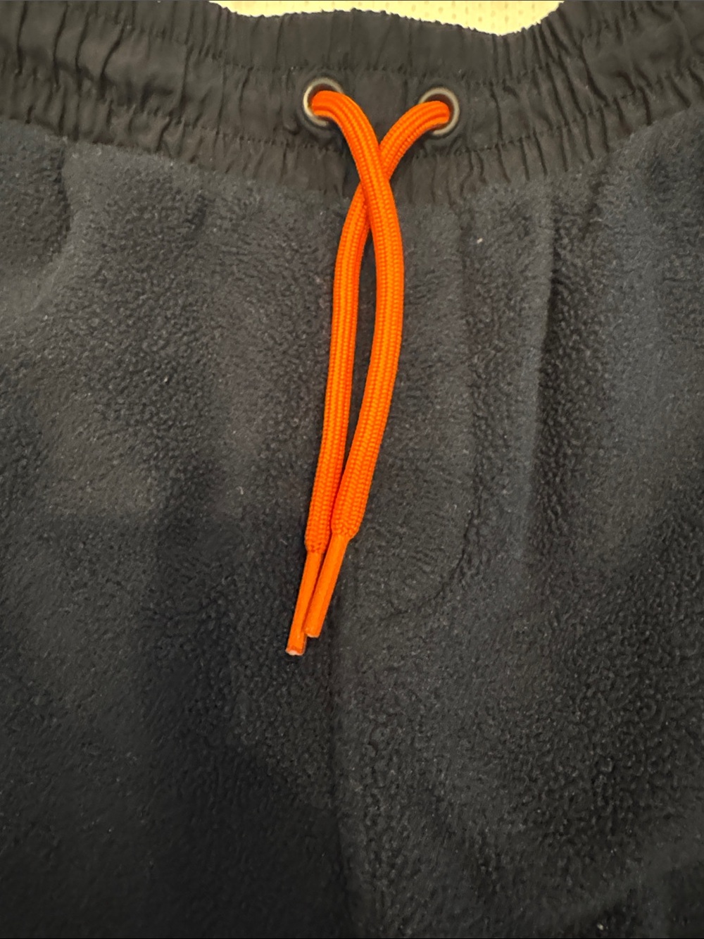 Navy Fleece Utility Pants/Jogger Pants with Orange Drawstring - Picture 3 of 12
